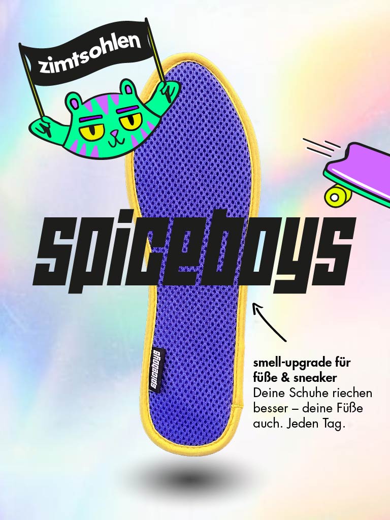 Spice Boys Zimtsohle mit lila 3D-Mesh als Einlegesohle für frische Sneaker